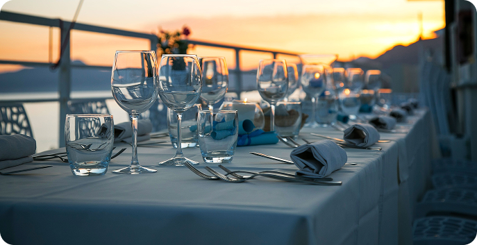 Outdoor dinner table